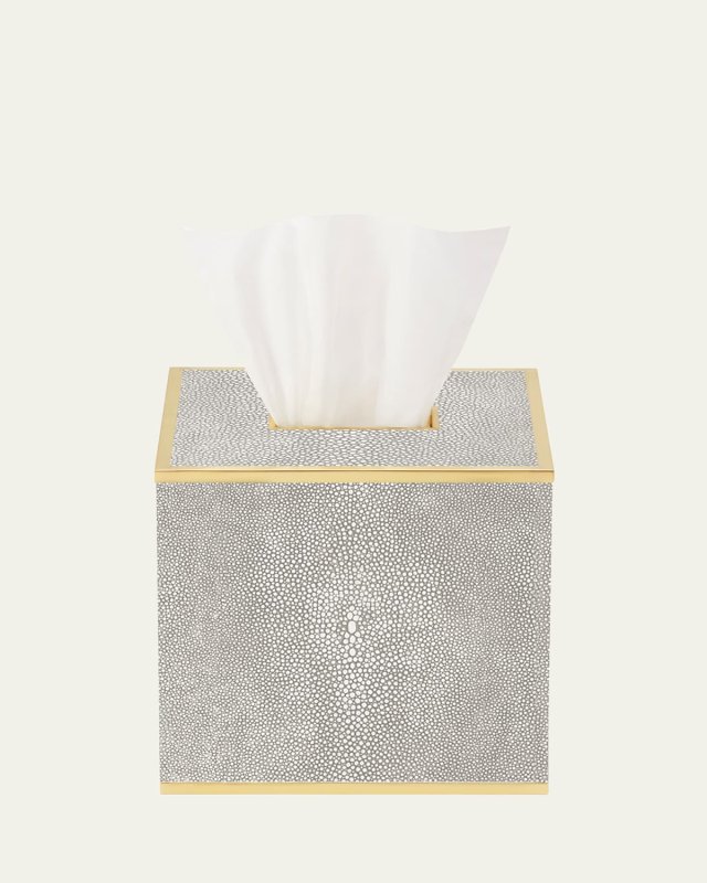 Classic Faux Shagreen Tissue Box Holder